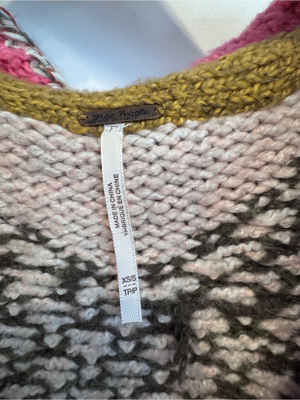 Free People Fair Isle Cotton Wool Wrap Hooded Cardigan - Picture 7 of 10